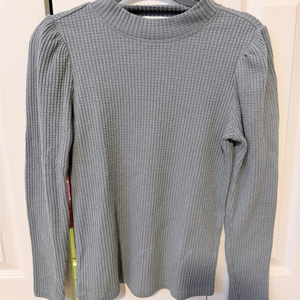 Z Supply Charcoal Ribbed Long Sleeve Top